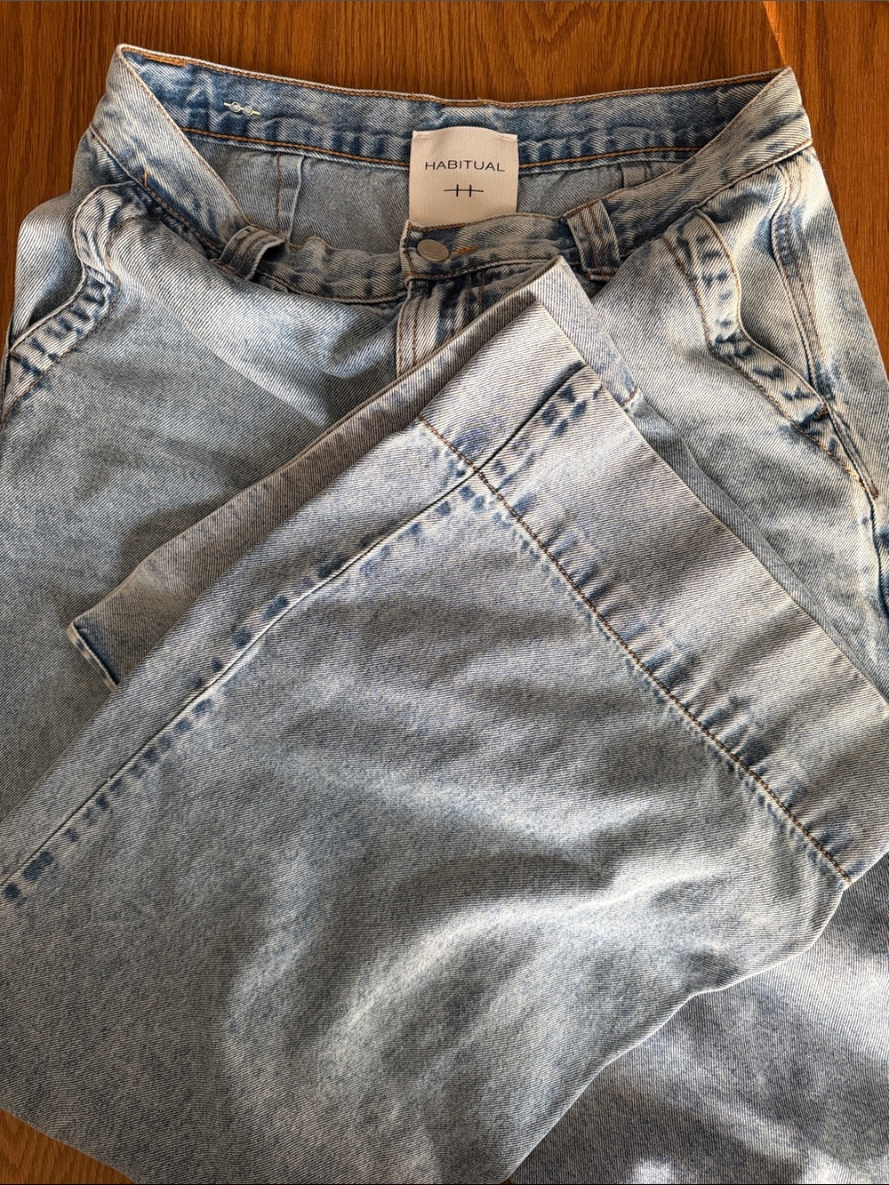 HABITUAL High Rise Wide Leg Jeans Atlantic Blue Wash 8 / 29 Excellent Condition